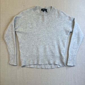 Theory Light Grey Knit Sweater Large | minimalist crewneck pullover